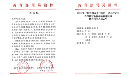 喜報(bào)！武威職業(yè)技術(shù)大學(xué)“推普助力·鄉(xiāng)村振興”暑期社會(huì)實(shí)踐團(tuán)隊(duì)獲評(píng)全國(guó)優(yōu)秀團(tuán)隊(duì)